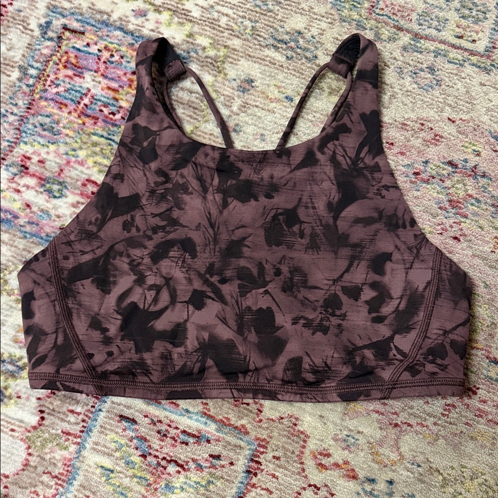 Lululemon size 8 High Neck sports bra purple and black